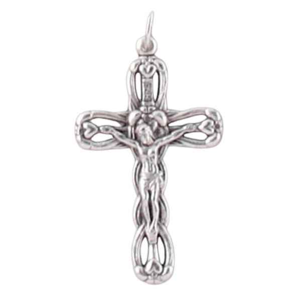 CRUCIFIX SILVER 40MM SMALL SILVER OXIDE DECORATIVE CROSS