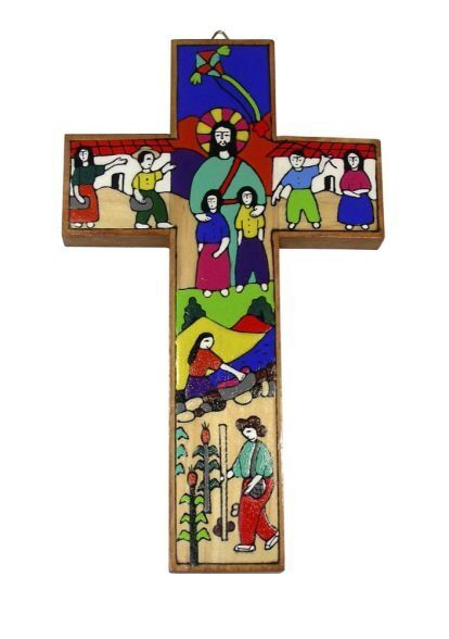 EL SALVADOR CROSS: JESUS WITH CHILDREN 25CM