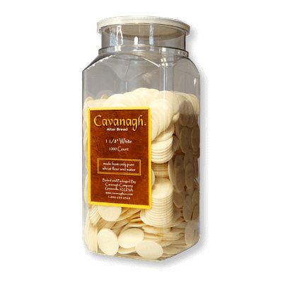 ALTAR BREAD 1 1/8" WHITE CONTAINER OF 1000  - CAVANAGH 11C