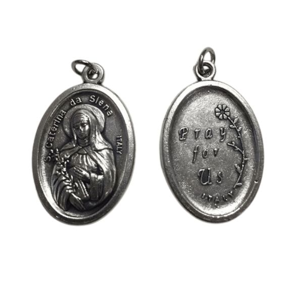 MEDAL ST CATHERINE SILVER OXIDE 22M OVAL