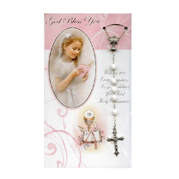 CD - COMMUNION CARD GIRL WITH ROSARY