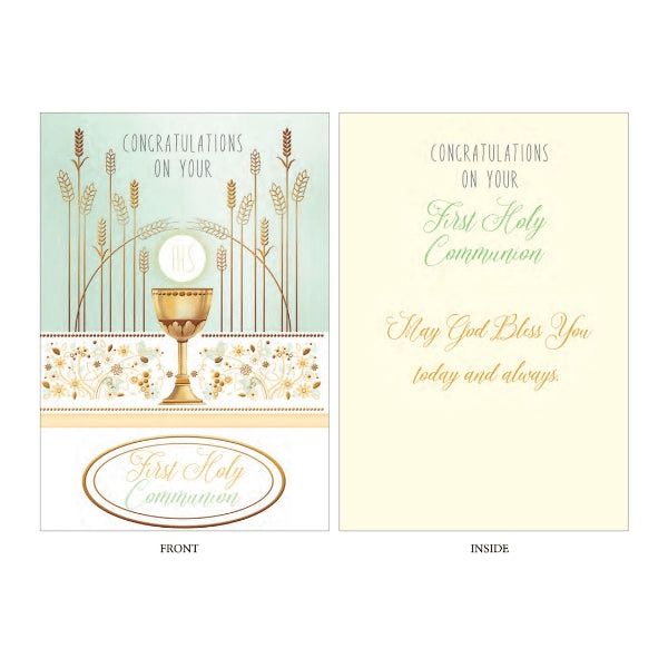 CD - COMMUNION CARD CONGRATULATIONS FOILING EMBOSSED