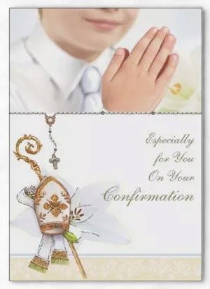 CONFIRMATION KEEPSAKE BOY WITH SYMBOLS