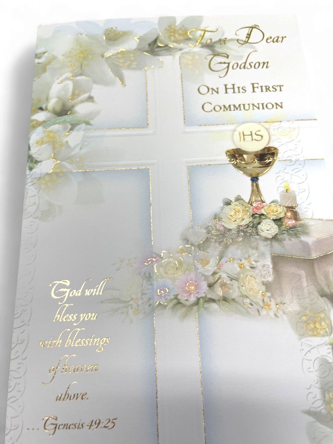 CD - TO A DEAR GODSON ON YOUR FIRST COMMUNION GREETING CARD