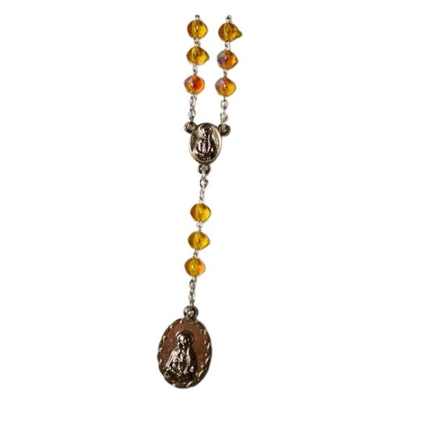 ROSARY SEVEN DOLAR GLASS BEADS YELLOW