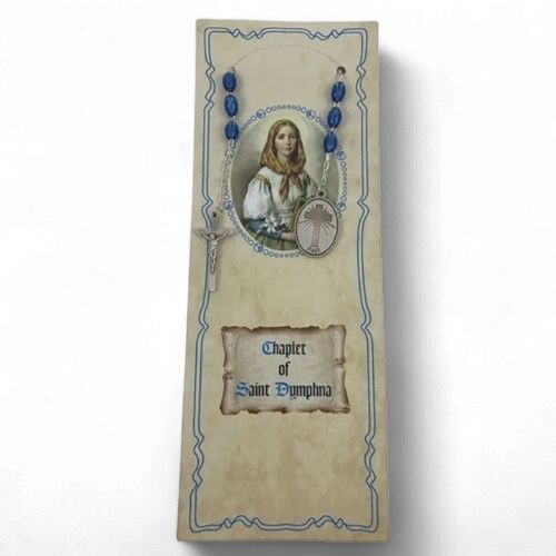 CHAPLET OF ST DYMPHNA WITH BLUE BEADS