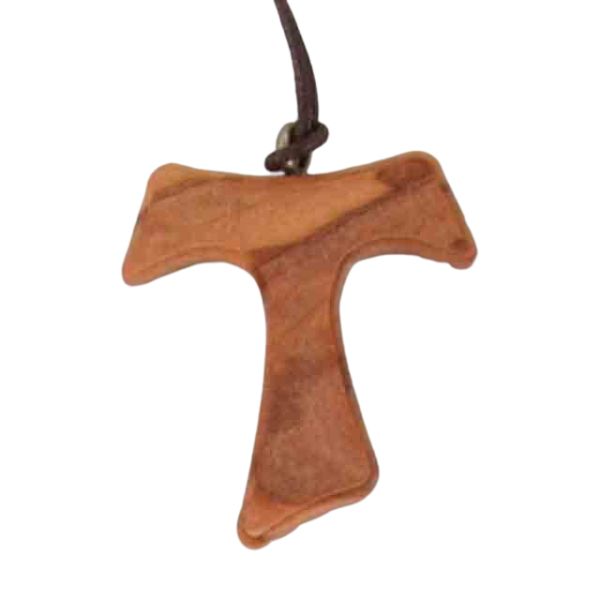 TAU CROSS OLIVE WOOD LARGE WITH CORD