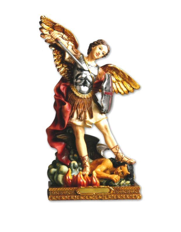 RESIN STATUE ST MICHAEL 30CM