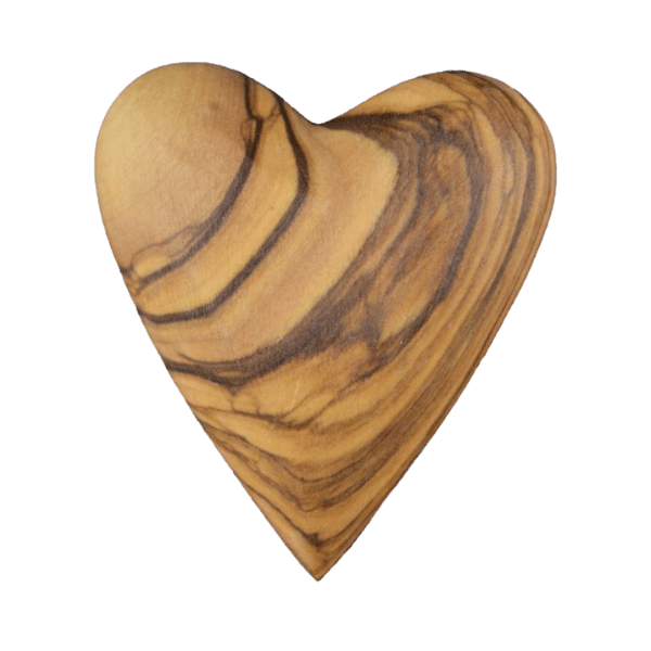 OLIVE WOOD HEART 4.5CM