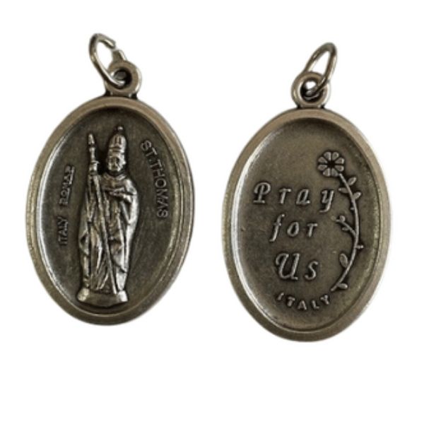 MEDAL ST THOMAS SILVER OXIDE 22MM OVAL