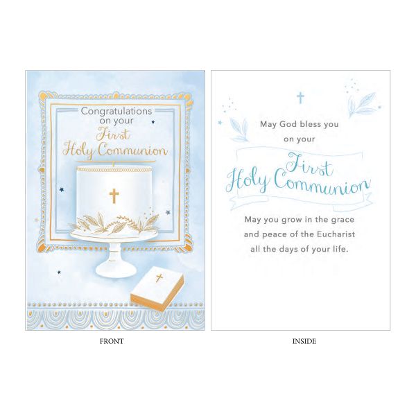 CD - COMMUNION CARD CONGRATULATIONS BOY FOILING EMBOSSED