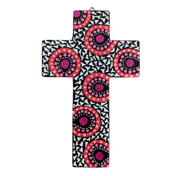 INDIGENOUS CROSS HAND PAINTED 20CM II