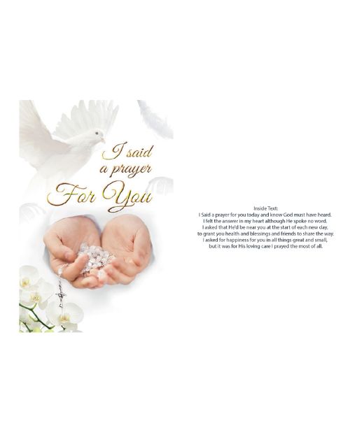 CD - I SAID A PRAYER FOR YOU BLESSING GREETING CARD