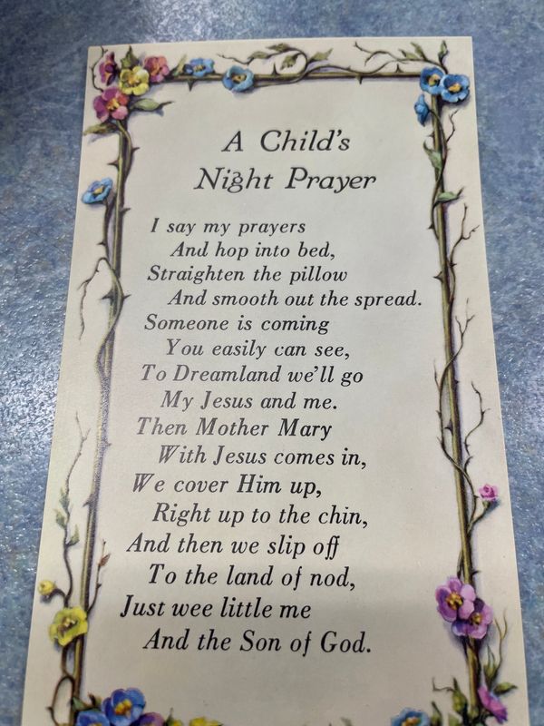 HOLY CARD - A CHILD’S NIGHT PRAYER