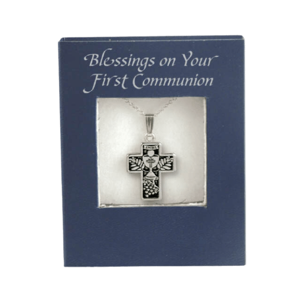SILVER COMMUNION BLESSING CROSS AND CHAIN SKU: PL00003