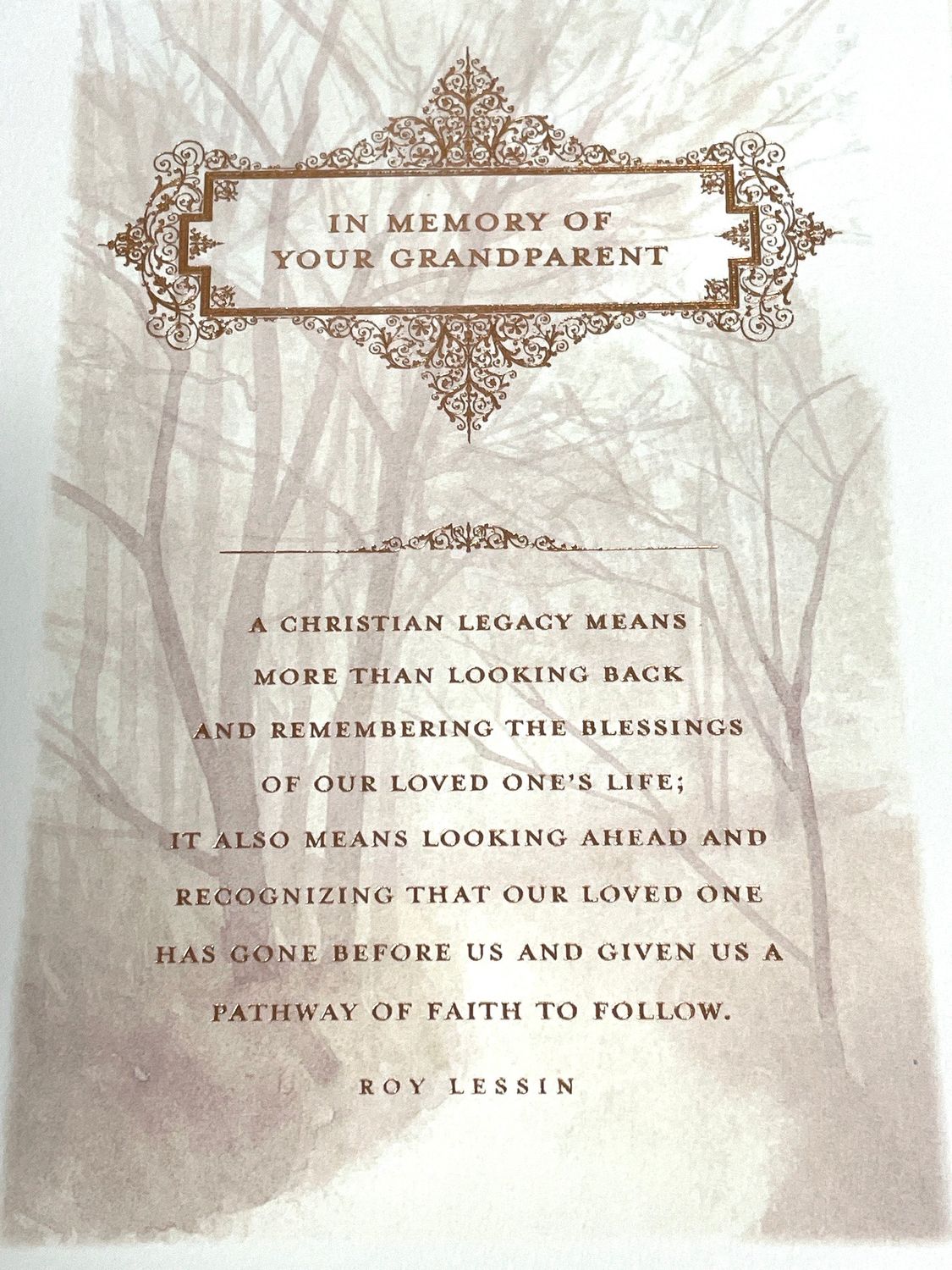 CD - IN MEMORY OF YOUR GRANDPARENT GREETING CARD