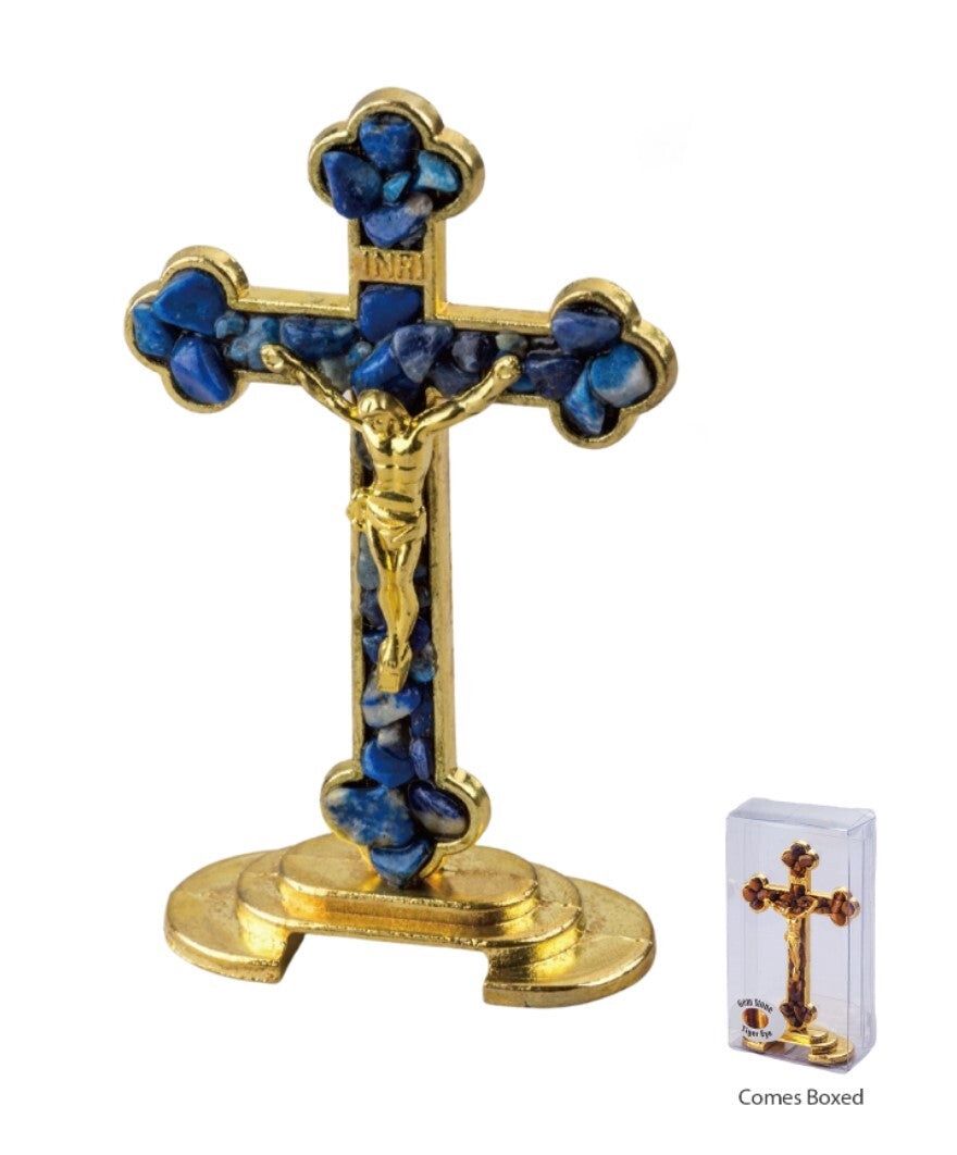 CRUCIFIX STANDING GEM SODALITE