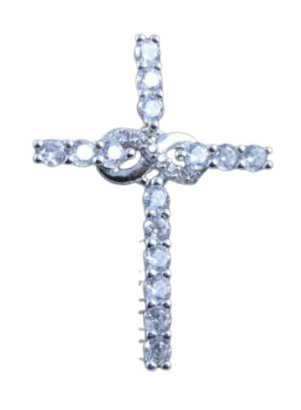 STERLING SILVER PENDANT INFINITY CROSS WITH CUBIC ZIRCONIA