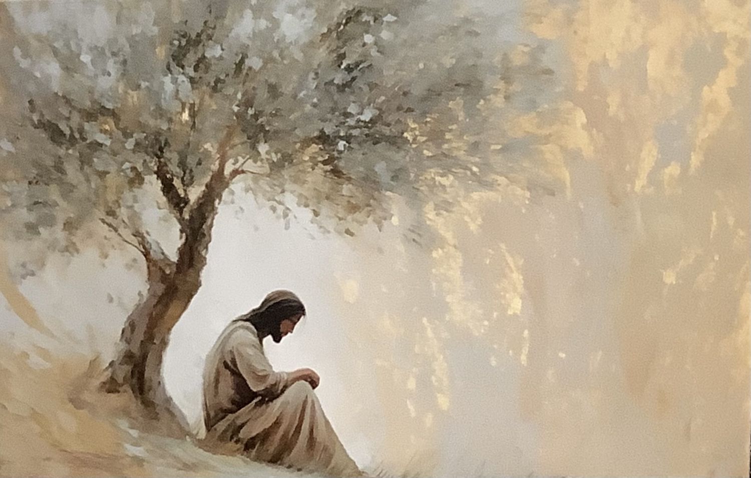 STRETCHED CANVAS - JESUS PRAYING IN GARDEN OF GETHSEMANE