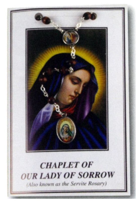 CHAPLET OF OUR LADY OF SORROWS WITH WOOD BEADS