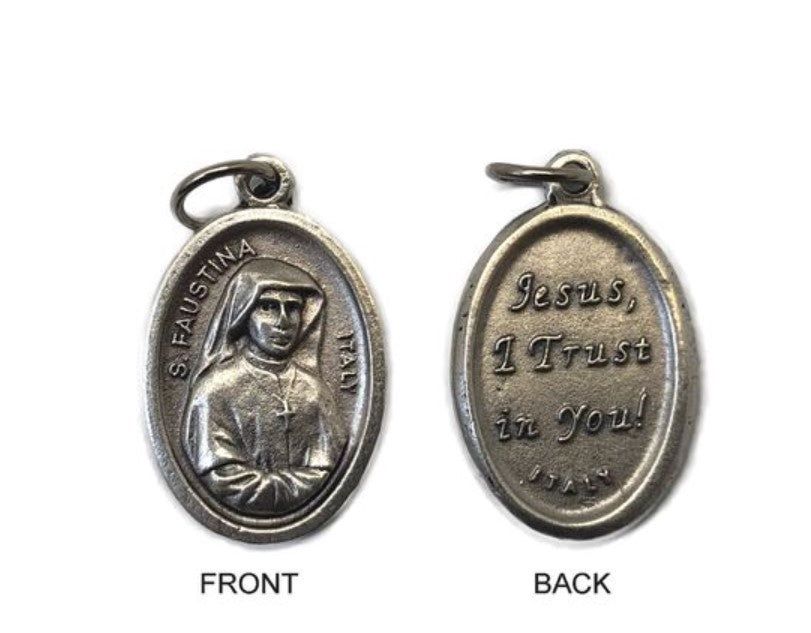 MEDAL ST FAUSTINA SILVER OXIDE 22MM OVAL