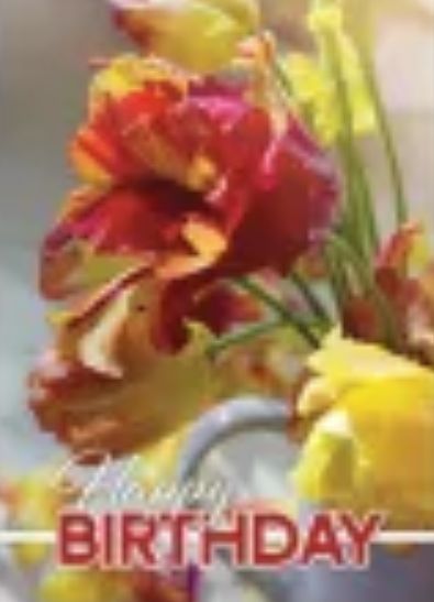 CD - HAPPY BIRTHDAY RED AND YELLOW FLORALS