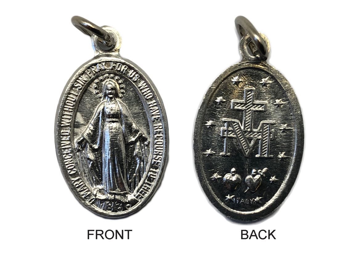 MEDAL MIRACULOUS SILVER ALUMINIUM 22MM OVAL