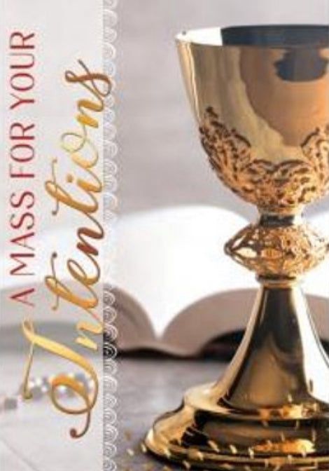 CD - MASS INTENTION CARD FOR THE LIVING CHALICE GOLD FOIL