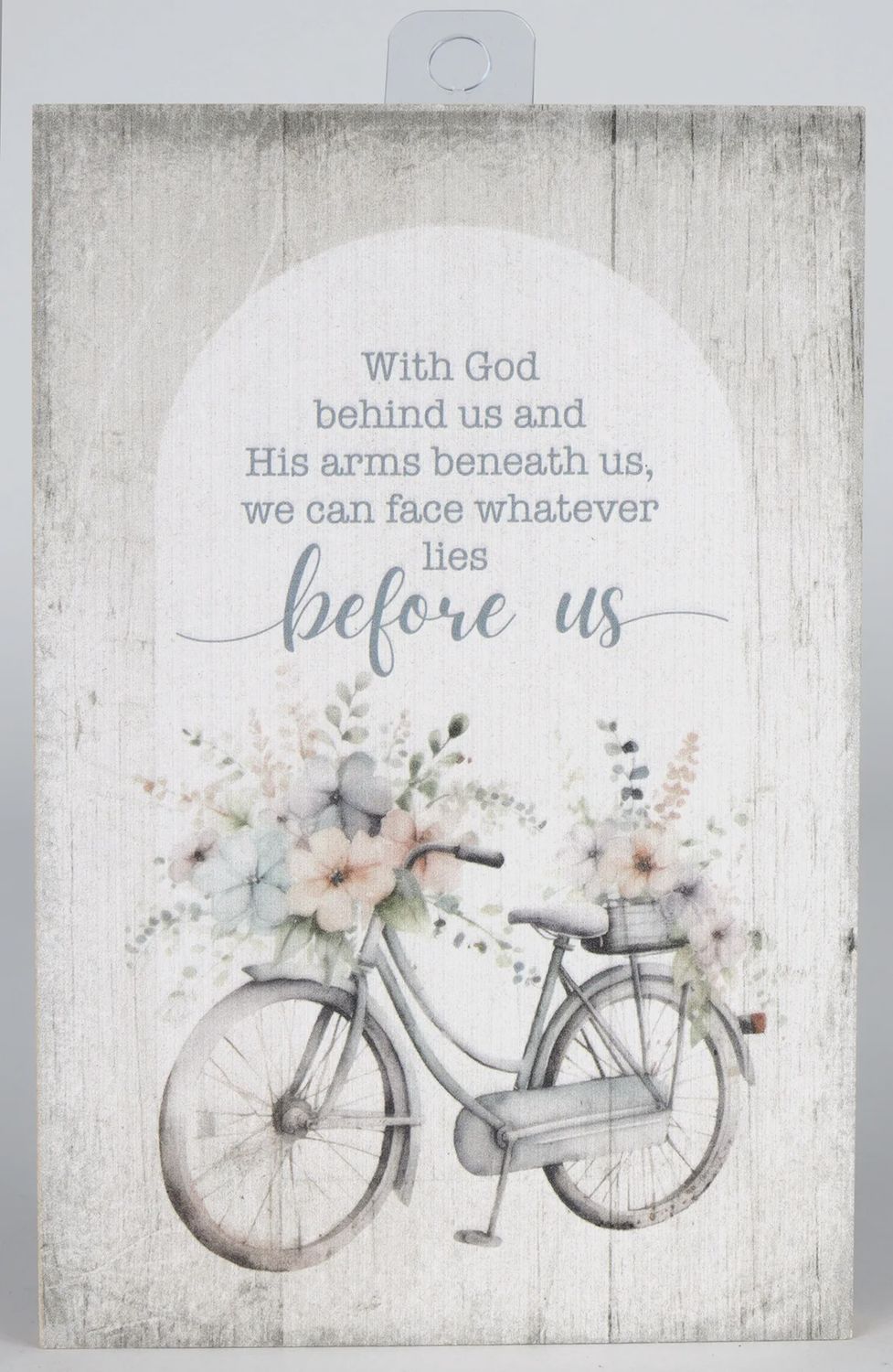 PLAQUE (MDF): WITH GOD BEHIND US - MINI BLESSINGS