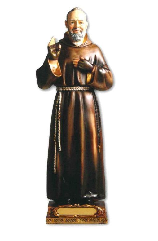 RESIN STATUE PADRE PIO 23CM