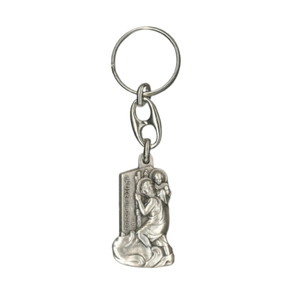 ST CHRISTOPHER SILVER KEYRING
