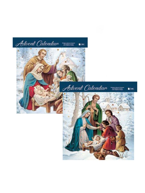 GLITTER ADVENT CALENDAR SNOW NATIVITY SCENE