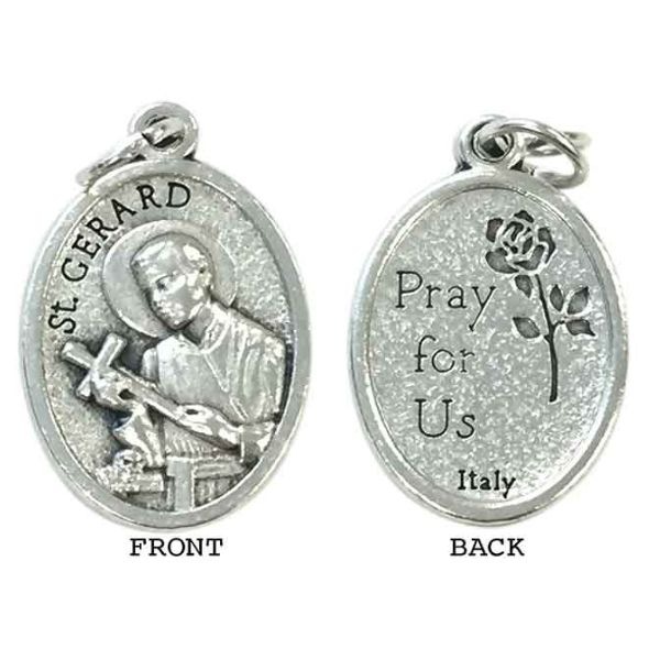 MEDAL ST GERARD SILVER OXIDE 22MM OVAL