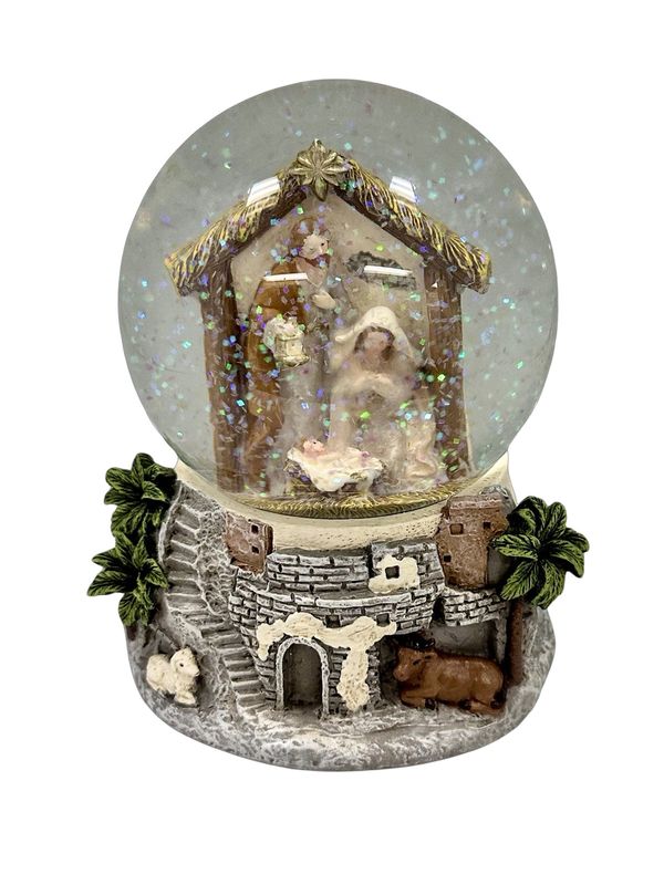 CHRISTMAS - NATIVITY SET WATER BALL SNOW GLOBE WITH MUSIC