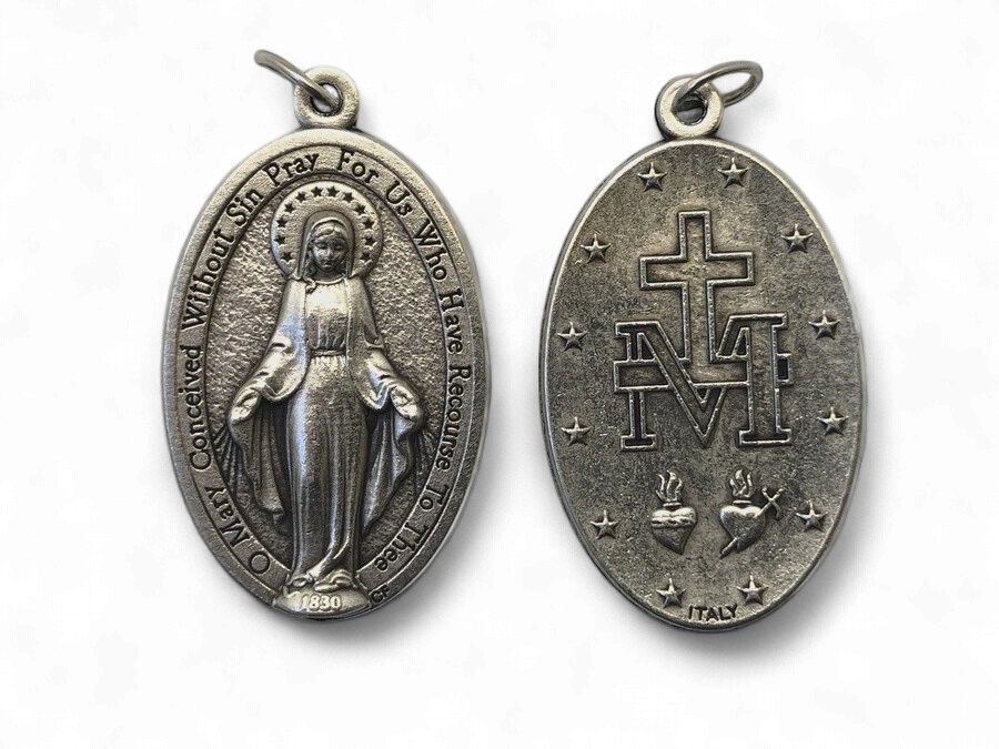 MIRACULOUS SILVER OXIDE MEDAL MEDIUM 30MM