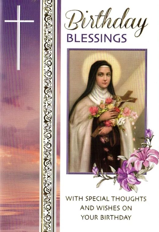 CD - BIRTHDAY BLESSINGS CARD ST THERESE