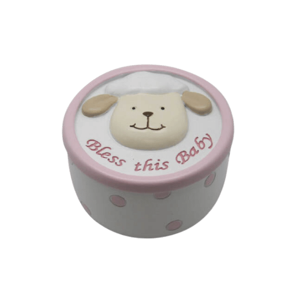 BLESS THIS BABY JEWELLERY BOX PINK