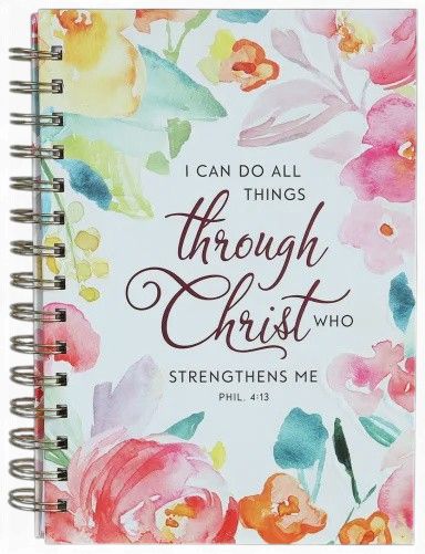 JOURNAL: ALL THINGS THROUGH CHRIST BRIGHT WATERCOLOUR FLORAL