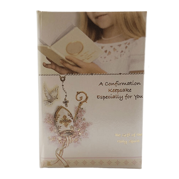 CONFIRMATION KEEPSAKE GIRL WITH SYMBOLS