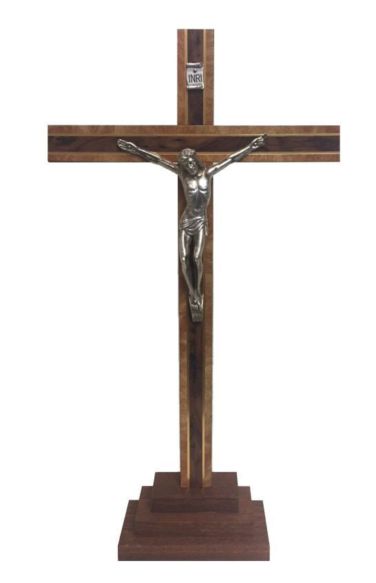 CRUCIFIX STANDING WOOD 33CM X 18CM