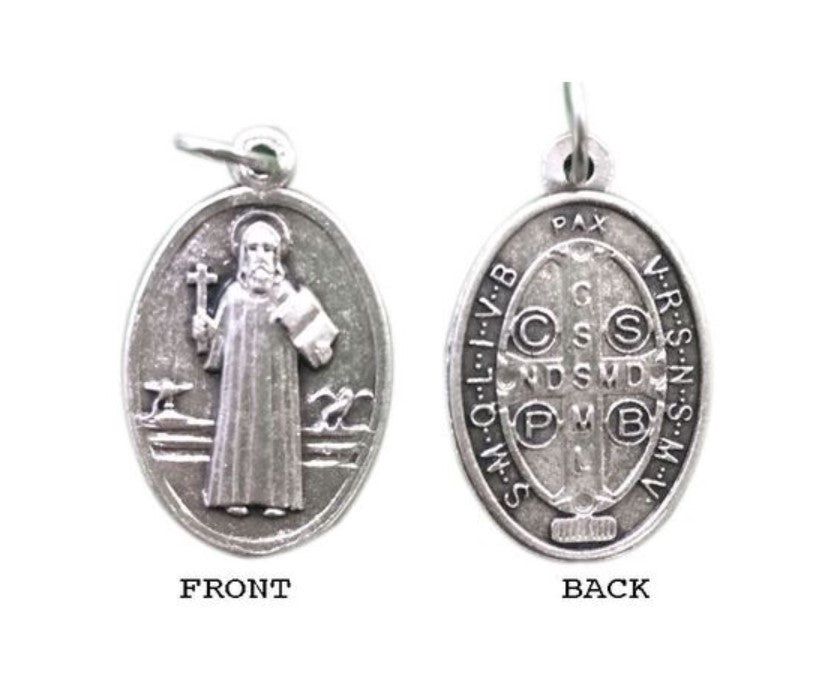 MEDAL ST BENEDICT SILVER OXIDE 22MM OVAL