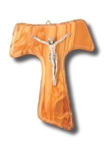OLIVE WOOD TAU CRUCIFIX 16CM