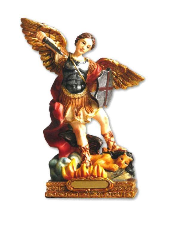 RESIN STATUE ST MICHAEL 20 CM