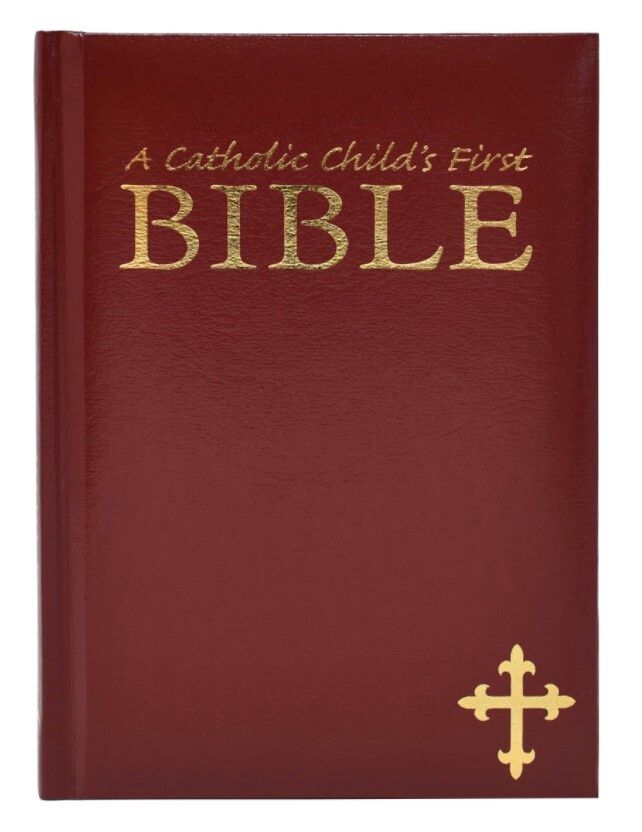 A CATHOLIC CHILD’S FIRST COMMUNION BIBLE MAROON