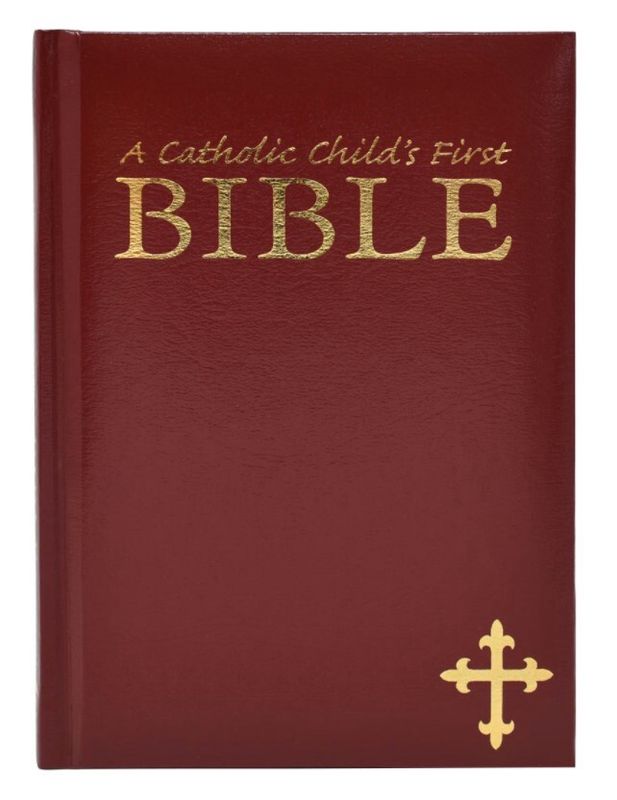 A CATHOLIC CHILD’S FIRST COMMUNION BIBLE MAROON