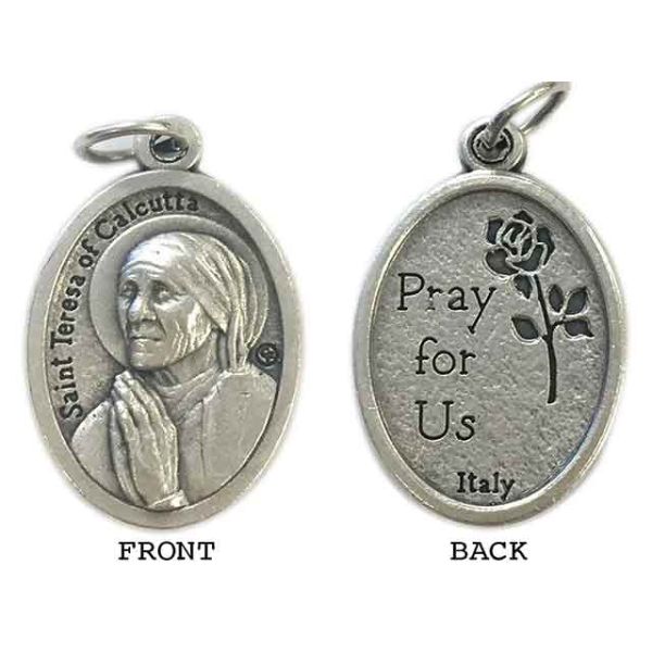 MEDAL ST TERESA OF CALCUTTA SILVER OXIDE 22MM OVAL