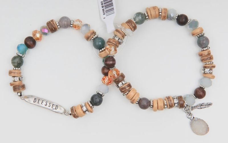 STORY BRACELET: STRETCHABLE, SEMI- PRECIOUS STONES, BLESSED 20CM