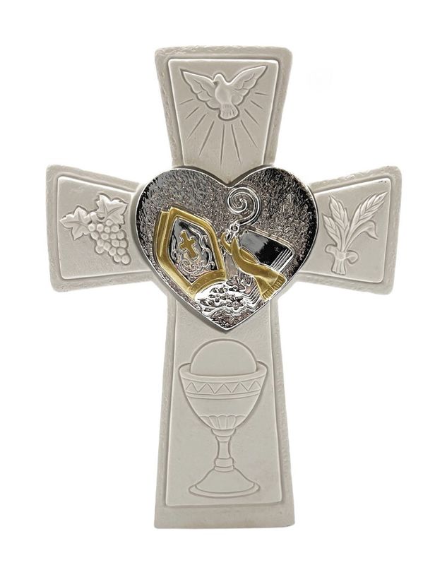 CONFIRMATION CROSS RESIN WITH HEART