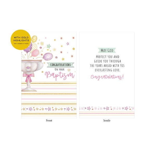 CD -  BAPTISM CARD CONGRATULATIONS FOILING - EMBOSSED