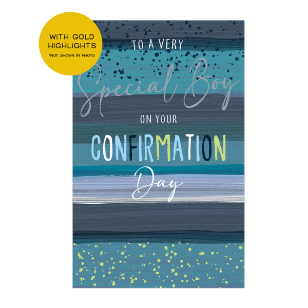 CD - CONFIRMATION CARD SPECIAL BOY WITH GOLD HIGHLIGHTS